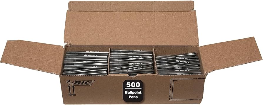 BIC Pen (medium) (Black, 500 Pack)